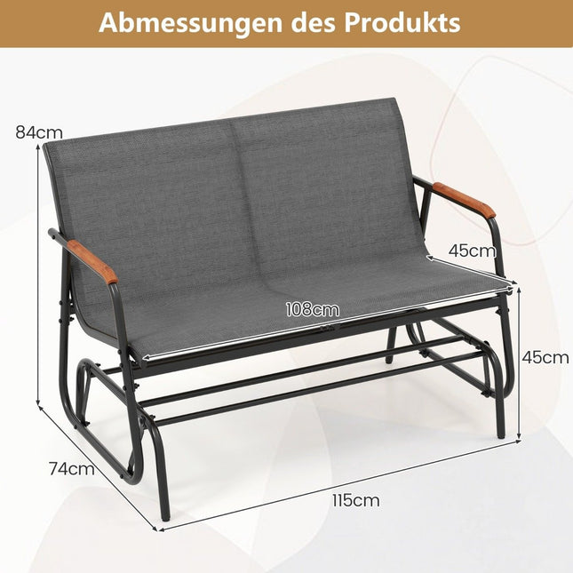 Banc d'extérieur pour 2 personnes avec assise en tissu respirant
