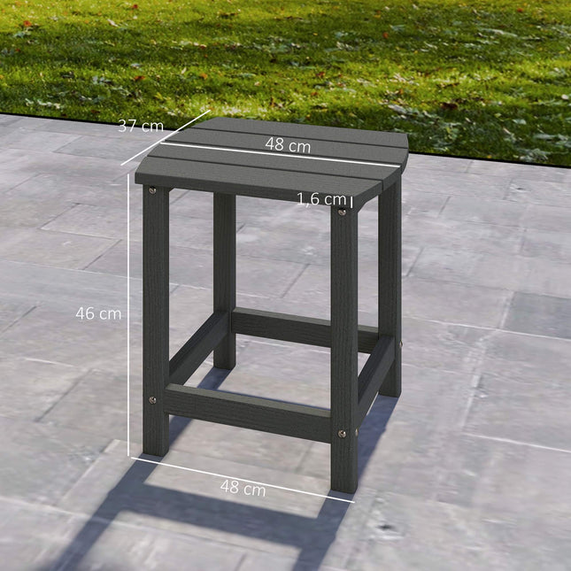 Outdoor HDPE-Beistelltisch, wetterfest, 48x37x46 cm, Grau