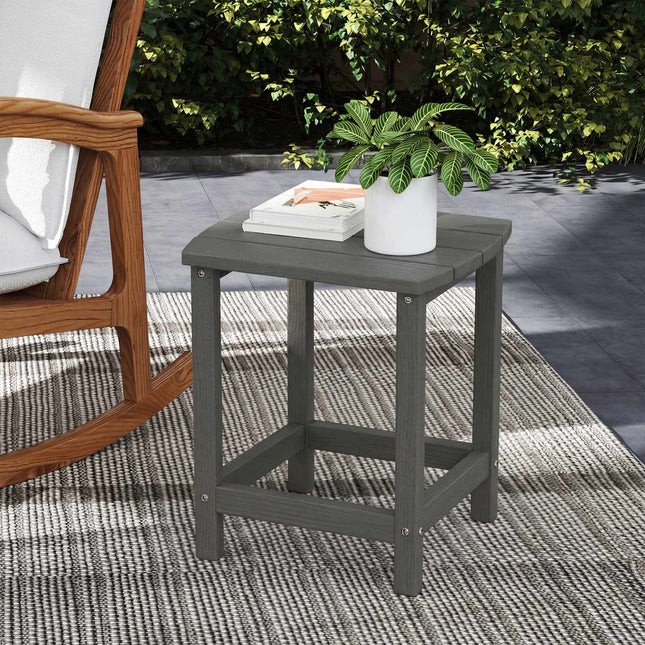 Outdoor HDPE-Beistelltisch, wetterfest, 48x37x46 cm, Grau
