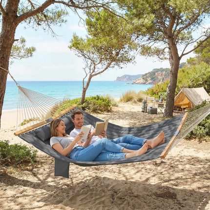 Hamac d'extérieur 200 x 140 cm, double couche avec oreiller et poche