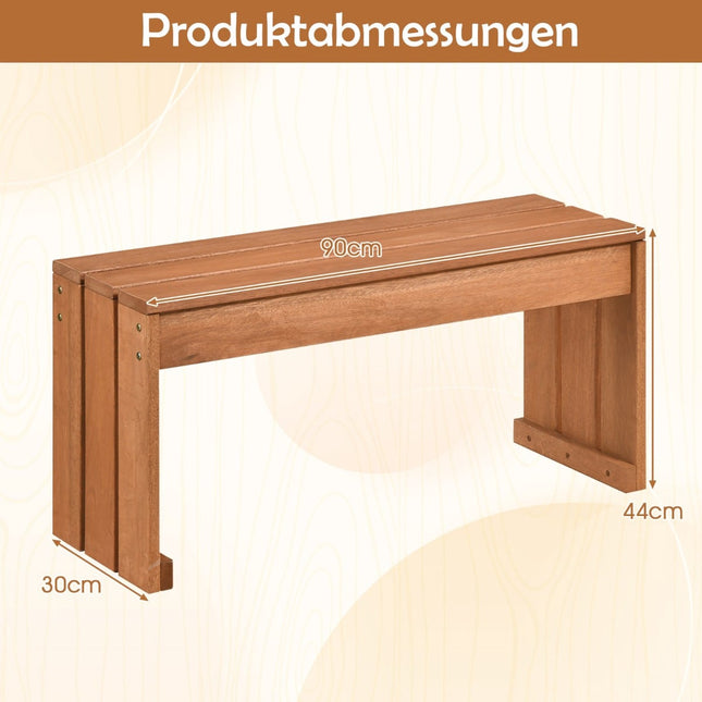 Gartenbank aus Hartholz, 90 cm, kompakt & vielseitig
