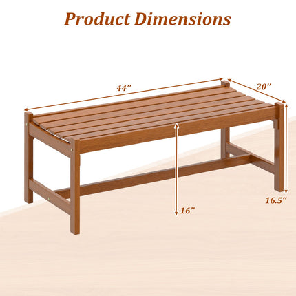 Ensemble de 2 bancs de salle à manger d'extérieur en bois dur, 112 cm (44 pouces), finition à l'huile de teck