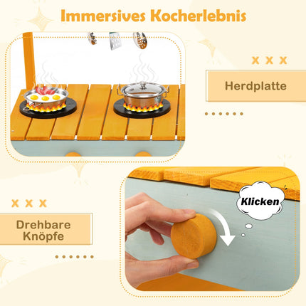 Outdoor-Matschtküche für Kinder mit Spüle & Blumenkasten