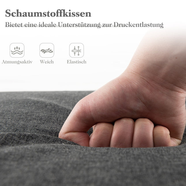 Outdoor Loungeliege Kissen-Set, Dunkelgrau, 182 x 59 cm
