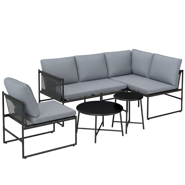 Ensemble de salon de jardin pour 4 à 5 personnes avec canapé et table