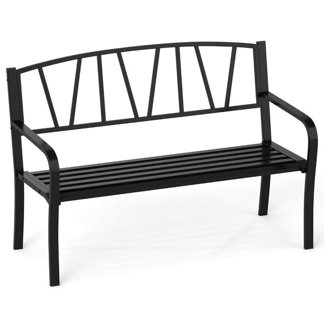 Gartenbank aus Metall, schwarz, 2-3 Sitzer, wetterfest
