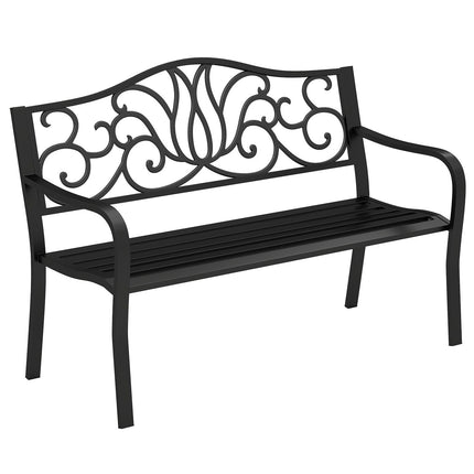 Banc de jardin en métal, résistant aux intempéries, 2 à 3 places, capacité de charge : 300 kg