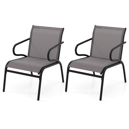 Ensemble de 2 chaises de patio extérieures, tissu respirant, capacité de 150 kg