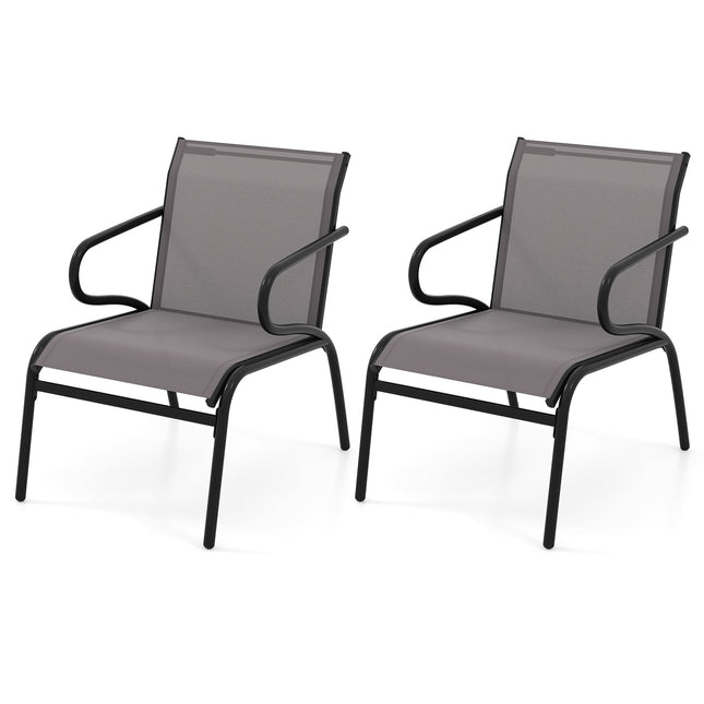 Outdoor Terrassenstühle 2er-Set, atmungsaktiver Stoff, 150 kg Tragkraft