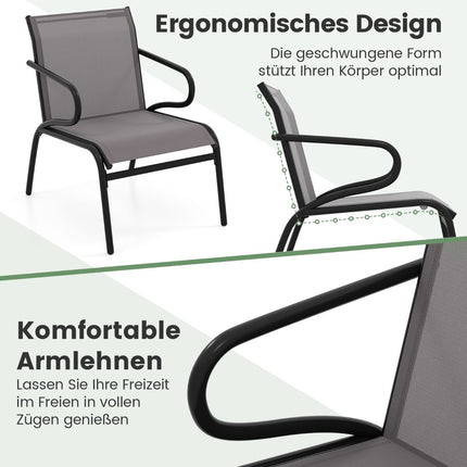 Ensemble de 2 chaises de patio extérieures, tissu respirant, capacité de 150 kg