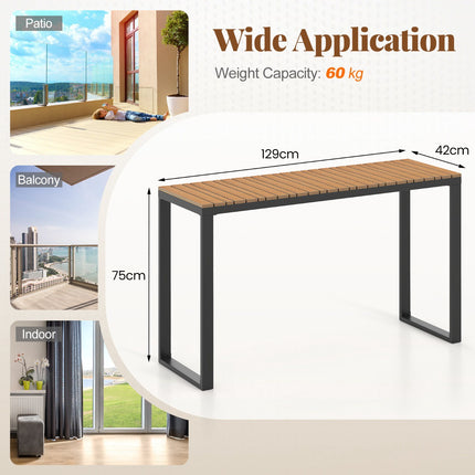 Console de jardin avec plateau en WPC de 129 x 42 cm