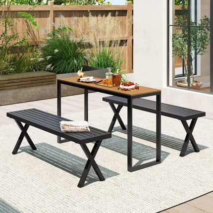 Console de jardin avec plateau en WPC de 129 x 42 cm