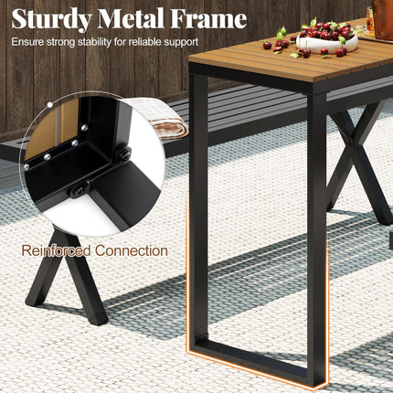 Console de jardin avec plateau en WPC de 129 x 42 cm
