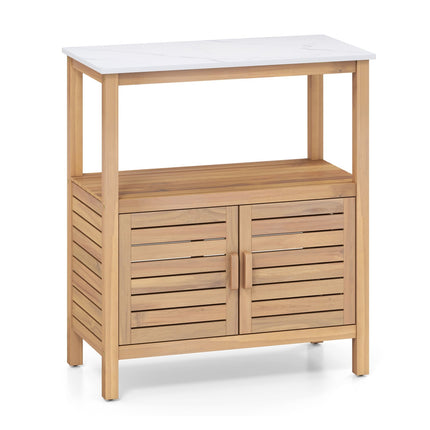Outdoor-Pflanztisch mit Harzplatte und Ablageflächen