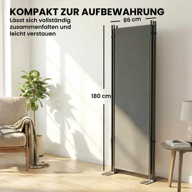 Sichtschutzwand für draußen, Metall, 3-teilig, dunkelgrau, UV 30+