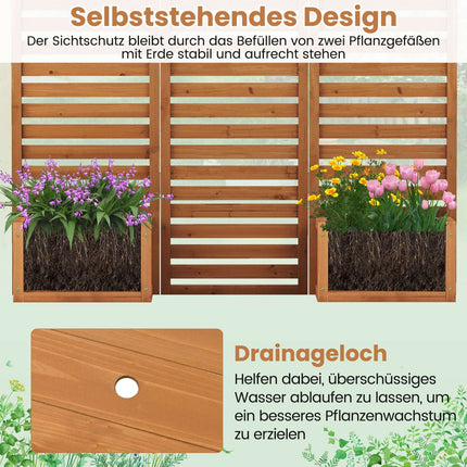 Paravent d'extérieur avec jardinières intégrées - Modèle 2 en 1