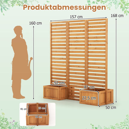 Paravent d'extérieur avec jardinières intégrées - Modèle 2 en 1