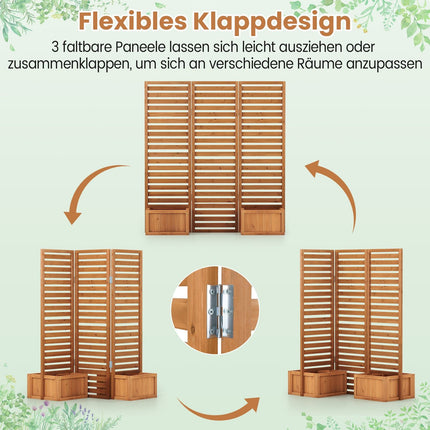 Paravent d'extérieur avec jardinières intégrées - Modèle 2 en 1