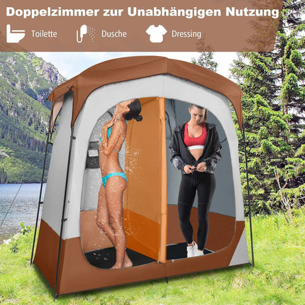 Outdoor-Sichtschutzzelt mit 2 Räumen und abnehmbarem Regenschutz