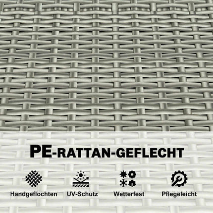 Rattan-Aufbewahrungsbank für draußen, 2-Sitzer, 170 L Fassungsvermögen