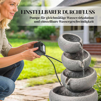 Outdoor-Harz-Springbrunnen mit LED-Beleuchtung, 4-stöckig