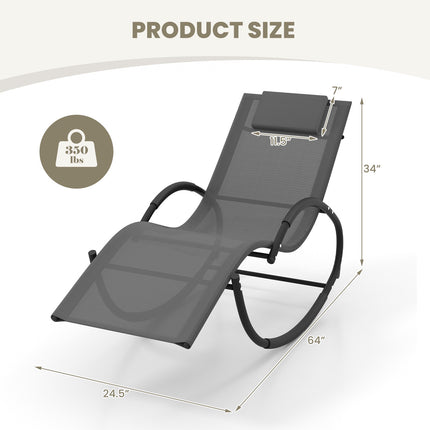 Fauteuil à bascule d'extérieur – Appui-tête amovible, 159 kg