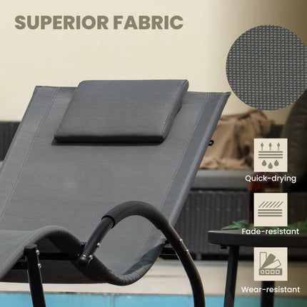 Fauteuil à bascule d'extérieur – Appui-tête amovible, 159 kg