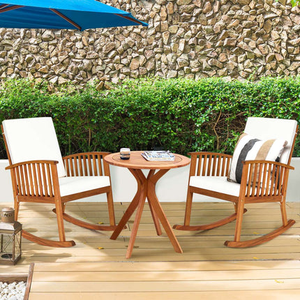 Table bistro ronde d'extérieur, en bois d'eucalyptus massif, 70 cm (27,5 po)