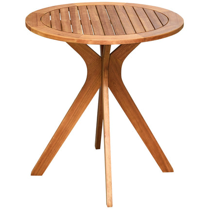 Table bistro ronde d'extérieur, en bois d'eucalyptus massif, 70 cm (27,5 po)