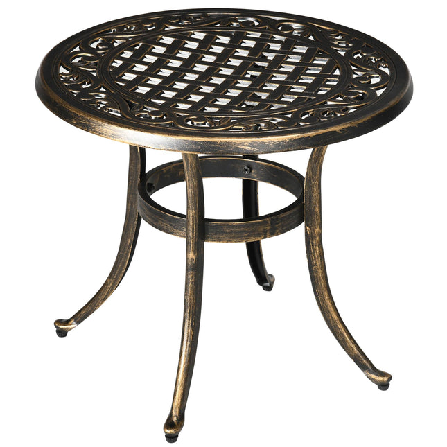 Table d'appoint d'extérieur, aluminium, bronze, Ø60 x 52,5 cm