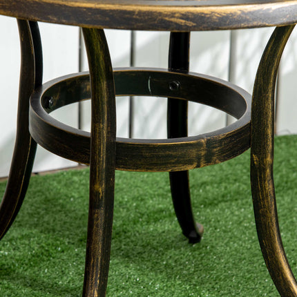 Table d'appoint d'extérieur, aluminium, bronze, Ø60 x 52,5 cm