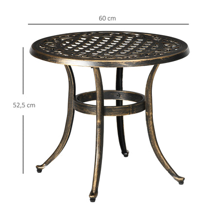 Table d'appoint d'extérieur, aluminium, bronze, Ø60 x 52,5 cm
