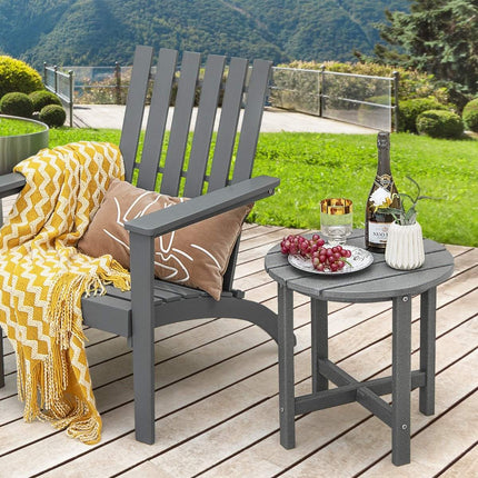 Outdoor-Beistelltisch, wetterfestes HDPE, 46 cm, Grau