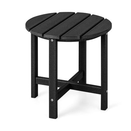 Table d'appoint d'extérieur, PEHD résistant aux intempéries, noir, 46 cm
