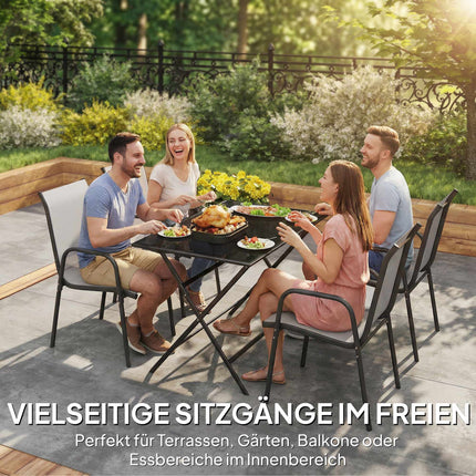 Chaises de jardin empilables d'extérieur, structure en métal, lot de 4