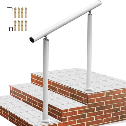 Outdoor Stair Handrail, 3 ft, Adjustable Angle, White