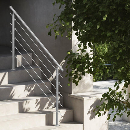 Outdoor Stair Handrail Kit, Stainless Steel, 59 in, 5 Bars