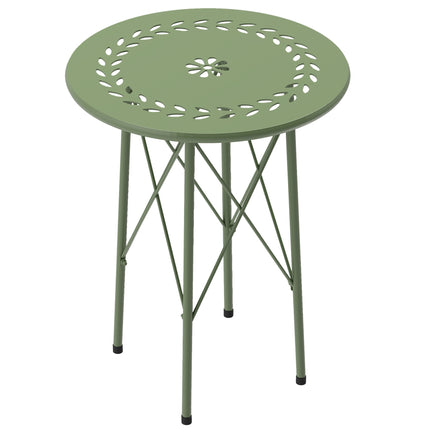 Table basse d'extérieur en acier, motif floral, coussins réglables
