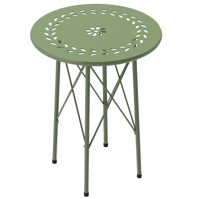 Couchtisch aus Stahl für den Außenbereich, Blumendesign, verstellbare Füße