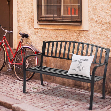 Banc de jardin extérieur en acier, résistant aux intempéries, capacité de 280 kg
