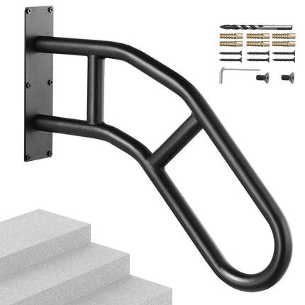 Outdoor Step Handrail, 32 In Wall Mount, 1-3 Steps