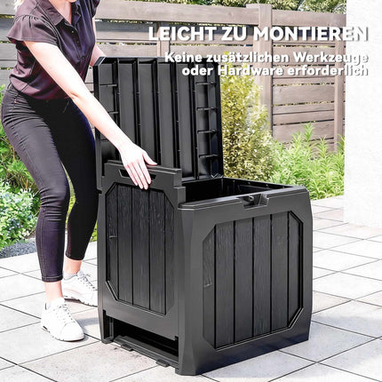 Gartenbox, 121L, Schwarz, Wetterfest, Abschließbar