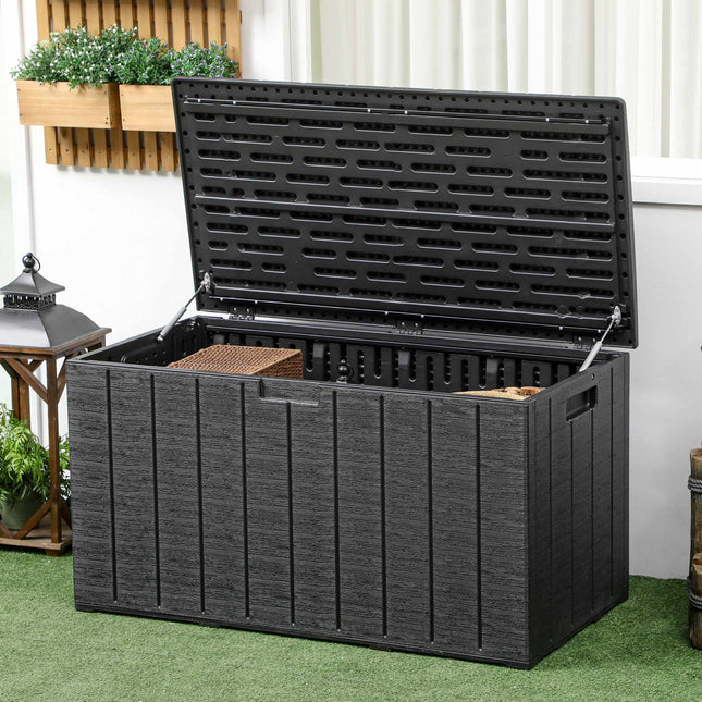 Outdoor-Aufbewahrungsbox, 366L, wasserdicht, Kunststoff, mit Rollen