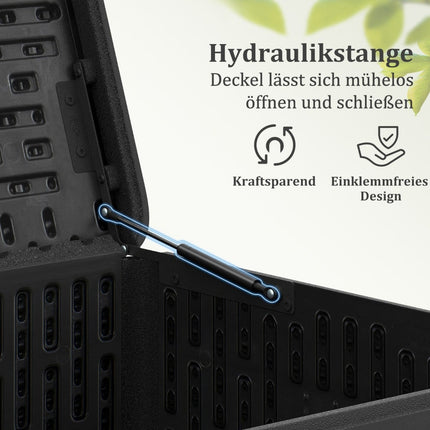 Gartenbox, 378L, wasserdicht, abschließbarer Deckel