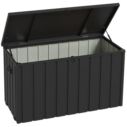 Outdoor-Aufbewahrungsbox, 450 l Fassungsvermögen, Stahlrahmen, dunkelgrau