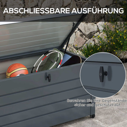 Gartentruhe, wasserdicht, 311L, dunkelgrau, Stahl
