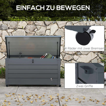 Gartentruhe, wasserdicht, 311L, dunkelgrau, Stahl