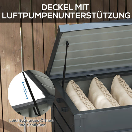 Gartentruhe, wasserdicht, 311L, dunkelgrau, Stahl