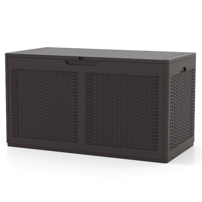 Outdoor-Aufbewahrungsbox mit Rollen, 380 l, wasserdicht, Braun