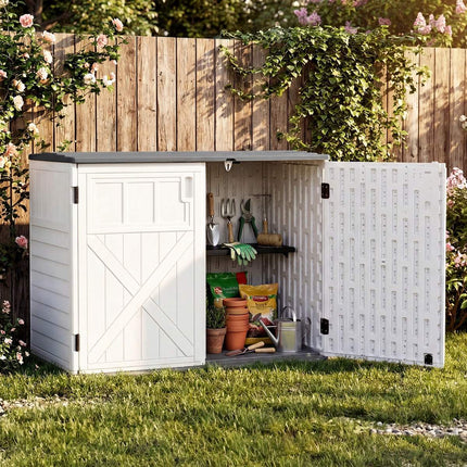 Armoire de rangement extérieure en PEHD avec étagères réglables